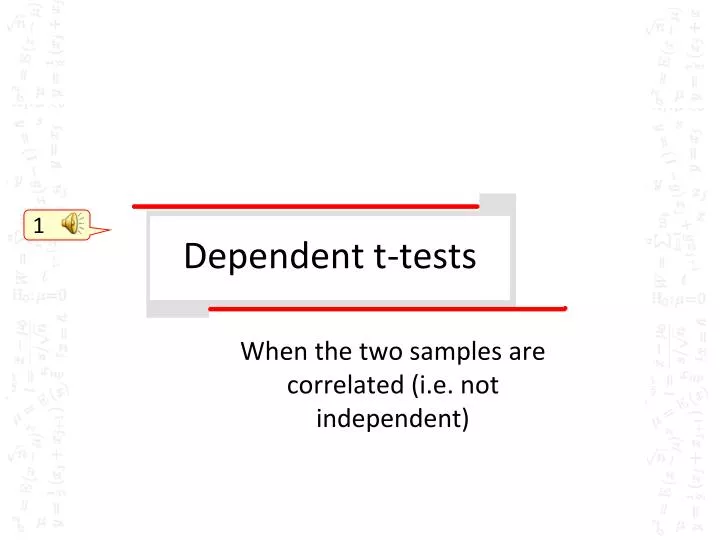 dependent t tests