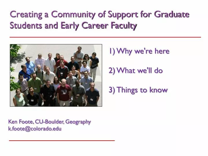 creating a community of support for graduate students and early career faculty