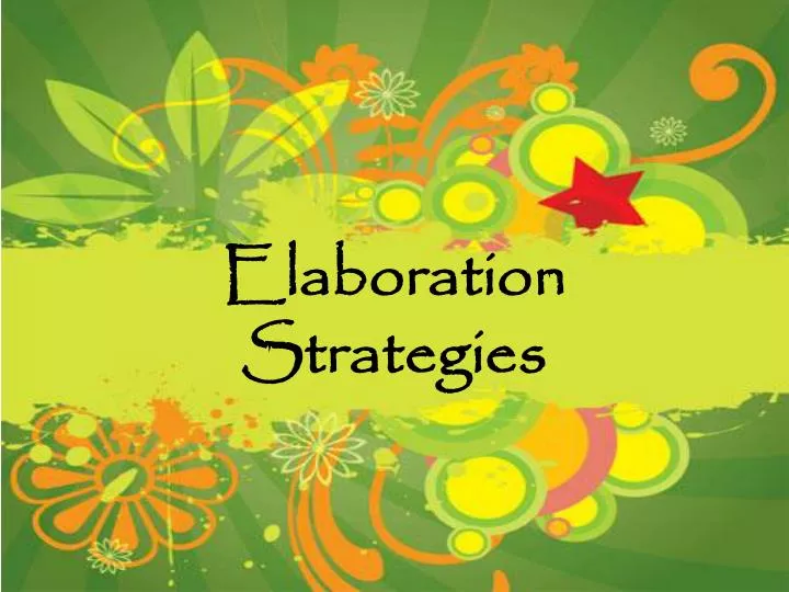elaboration strategies