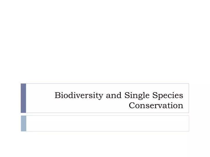 biodiversity and single species conservation