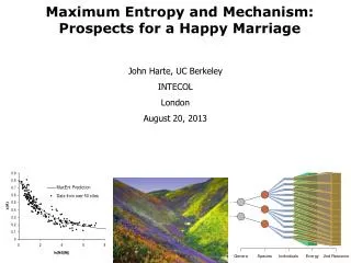 John Harte, UC Berkeley INTECOL London August 20, 2013