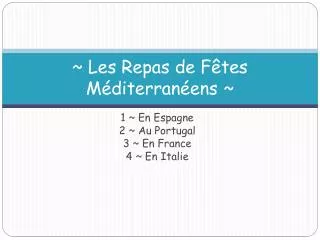 les repas de f tes m diterran ens