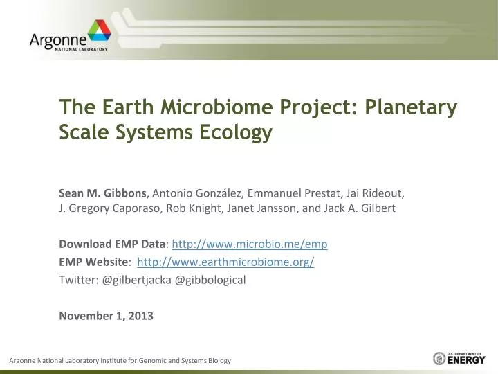the earth microbiome project planetary scale systems ecology