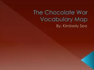 The Chocolate War Vocabulary Map