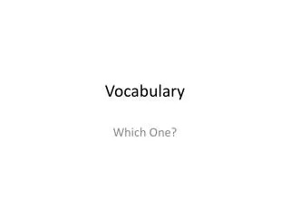 Vocabulary