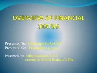 OVERVIEW OF FINANCIAL STATUS