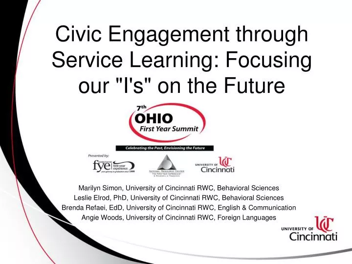 civic engagement through service learning focusing our i s on the future