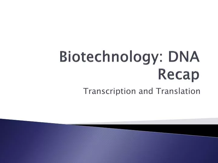 biotechnology dna recap