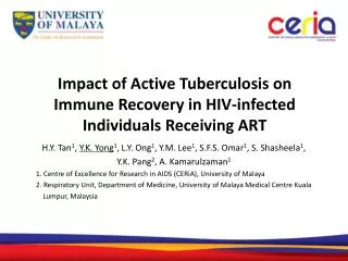 Impact of Active Tuberculosis on Immune Recovery in HIV-infected Individuals Receiving ART
