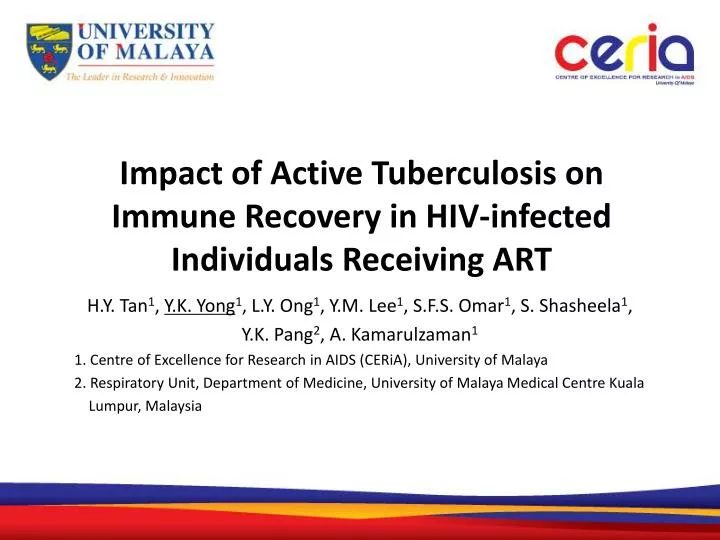 impact of active tuberculosis on immune recovery in hiv infected individuals receiving art