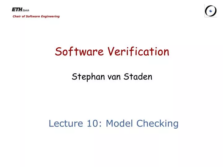 software verification stephan van staden