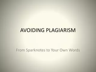 AVOIDING PLAGIARISM