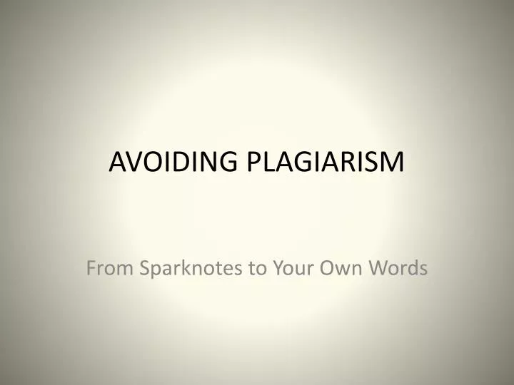 avoiding plagiarism