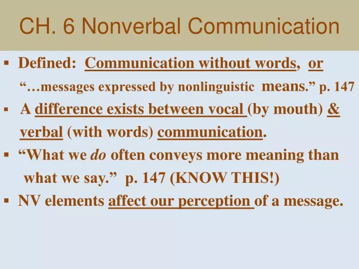 ch 6 nonverbal communication