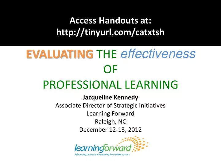 evaluating the effectiveness of professional learning