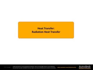Heat Transfer : Radiation Heat Transfer