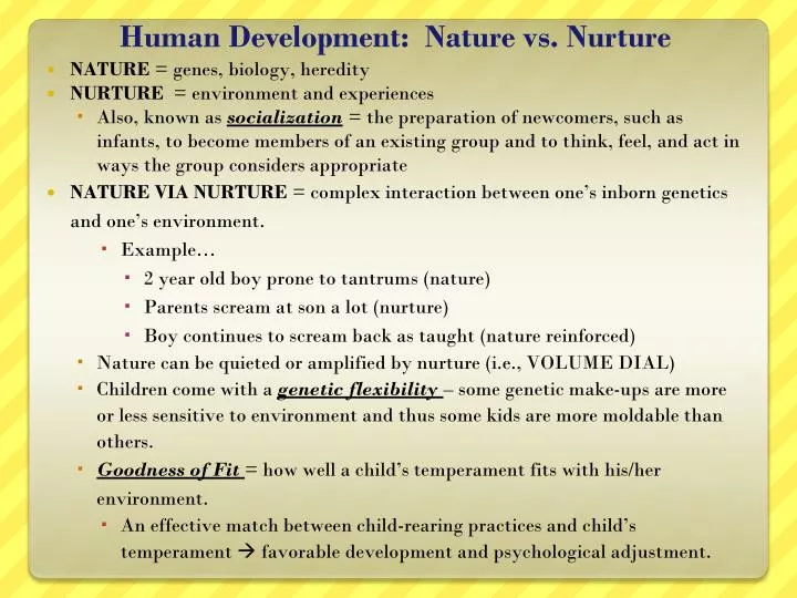 human development nature vs nurture