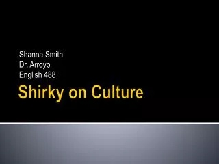 Shirky on Culture