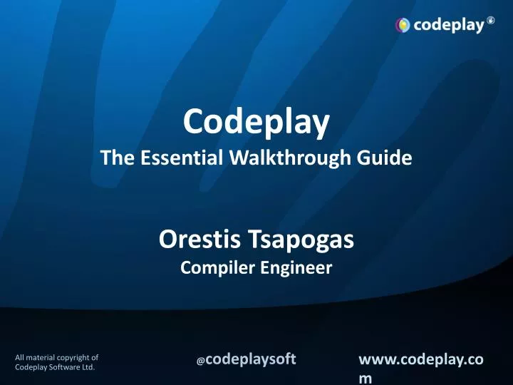 codeplay the essential walkthrough guide