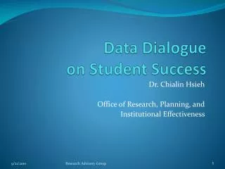 Data Dialogue on Student Success