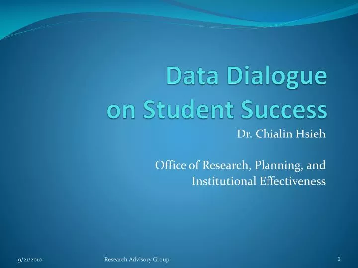 data dialogue on student success