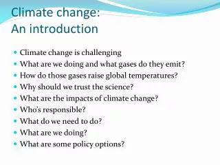 Climate change: An introduction