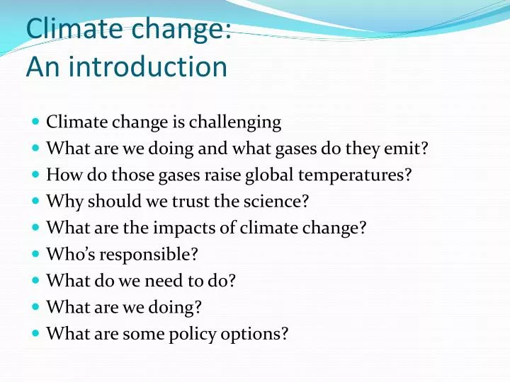 climate change an introduction