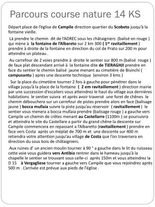parcours course nature 14 ks
