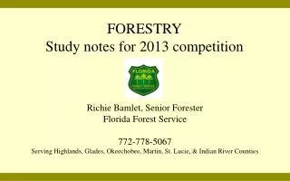 FORESTRY Study notes for 2013 competition