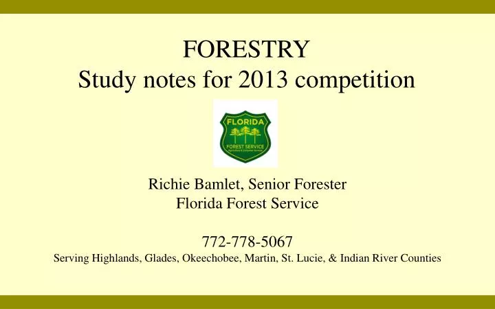 forestry study notes for 2013 competition