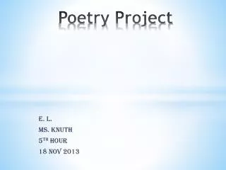 Poetry Project