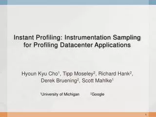 Instant Profiling: Instrumentation Sampling for Profiling Datacenter Applications