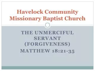 Havelock Community Missionary Baptist Church