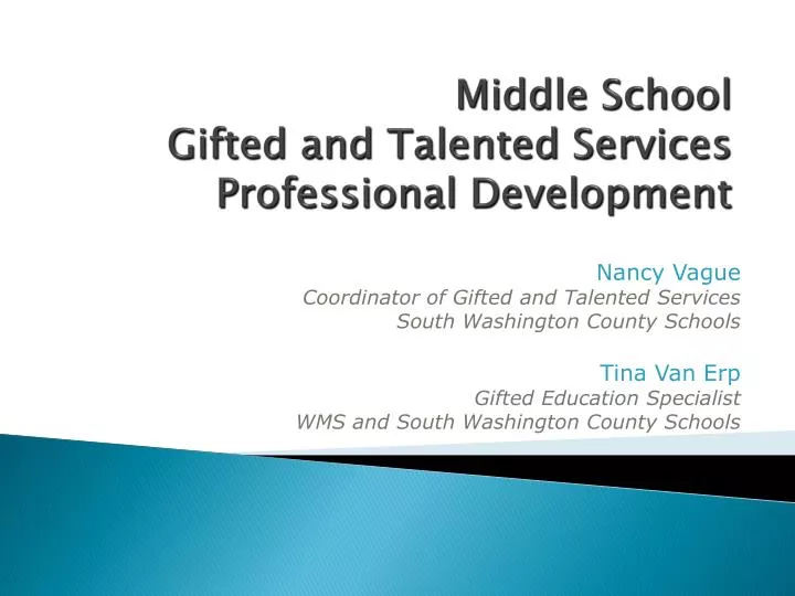 middle school gifted and talented services professional development