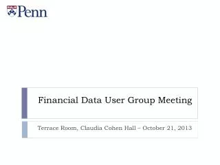 Financial Data User Group Meeting