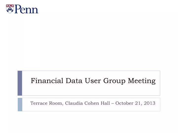 financial data user group meeting