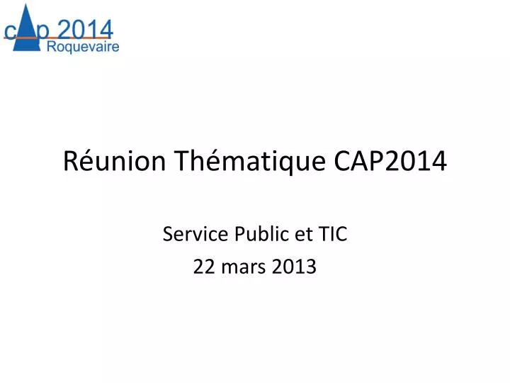 r union th matique cap2014