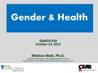 Gender &amp; Health