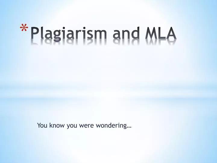 plagiarism and mla