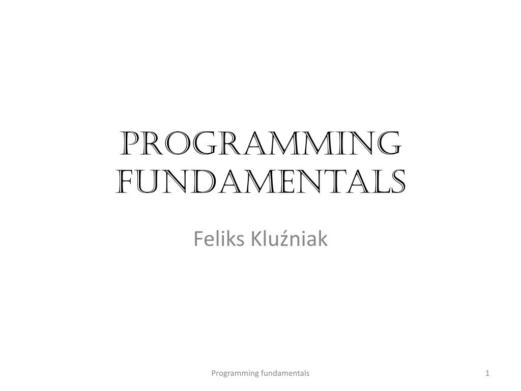 PPT - Programming Fundamentals PowerPoint Presentation, free download ...