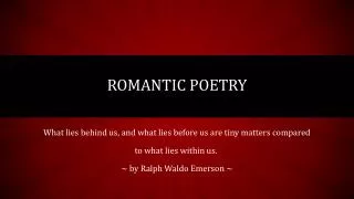 Romantic Poetry