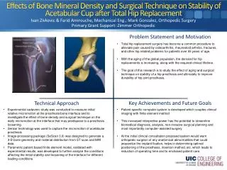 Ivan Zivkovic &amp; Farid Amirouche , Mechanical Eng.; Mark Gonzalez, Orthopedic Surgery