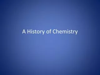 a history of chemistry