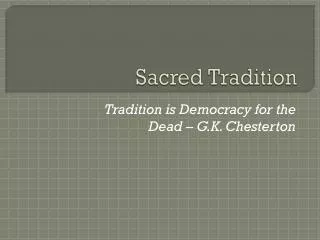 Sacred Tradition
