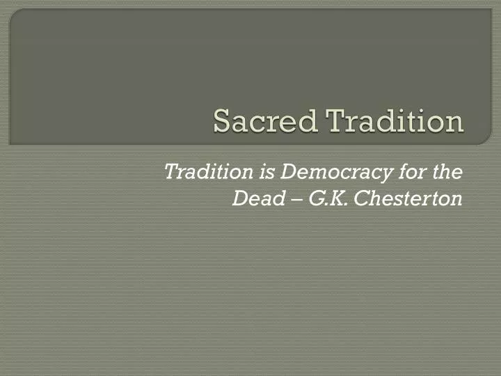 sacred tradition