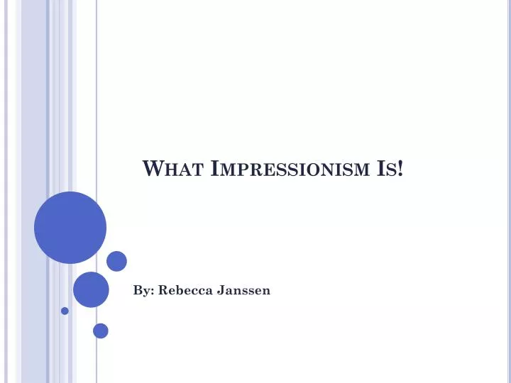 what impressionism is