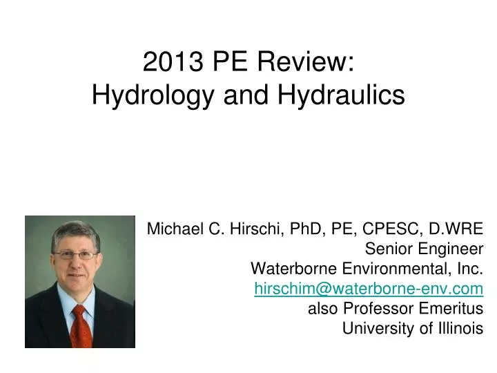 2013 pe review hydrology and hydraulics
