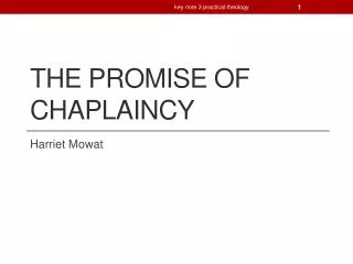 The promise of chaplaincy