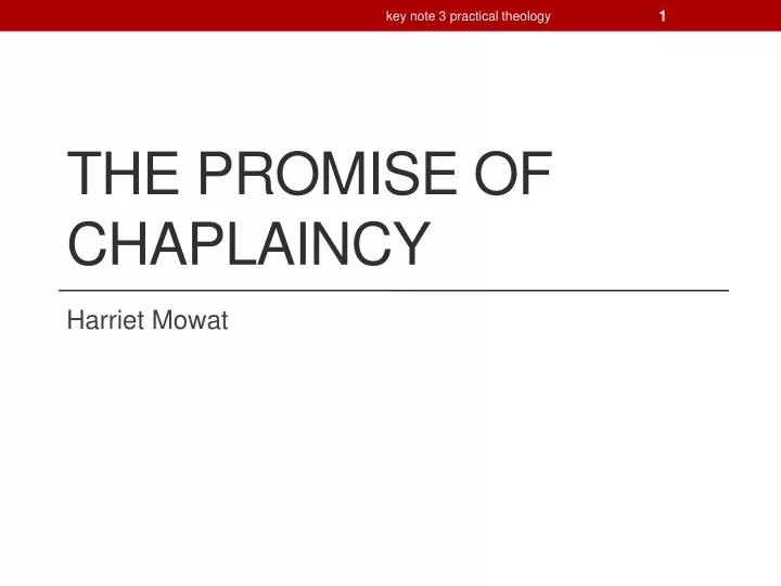 the promise of chaplaincy