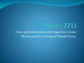Physics 2211